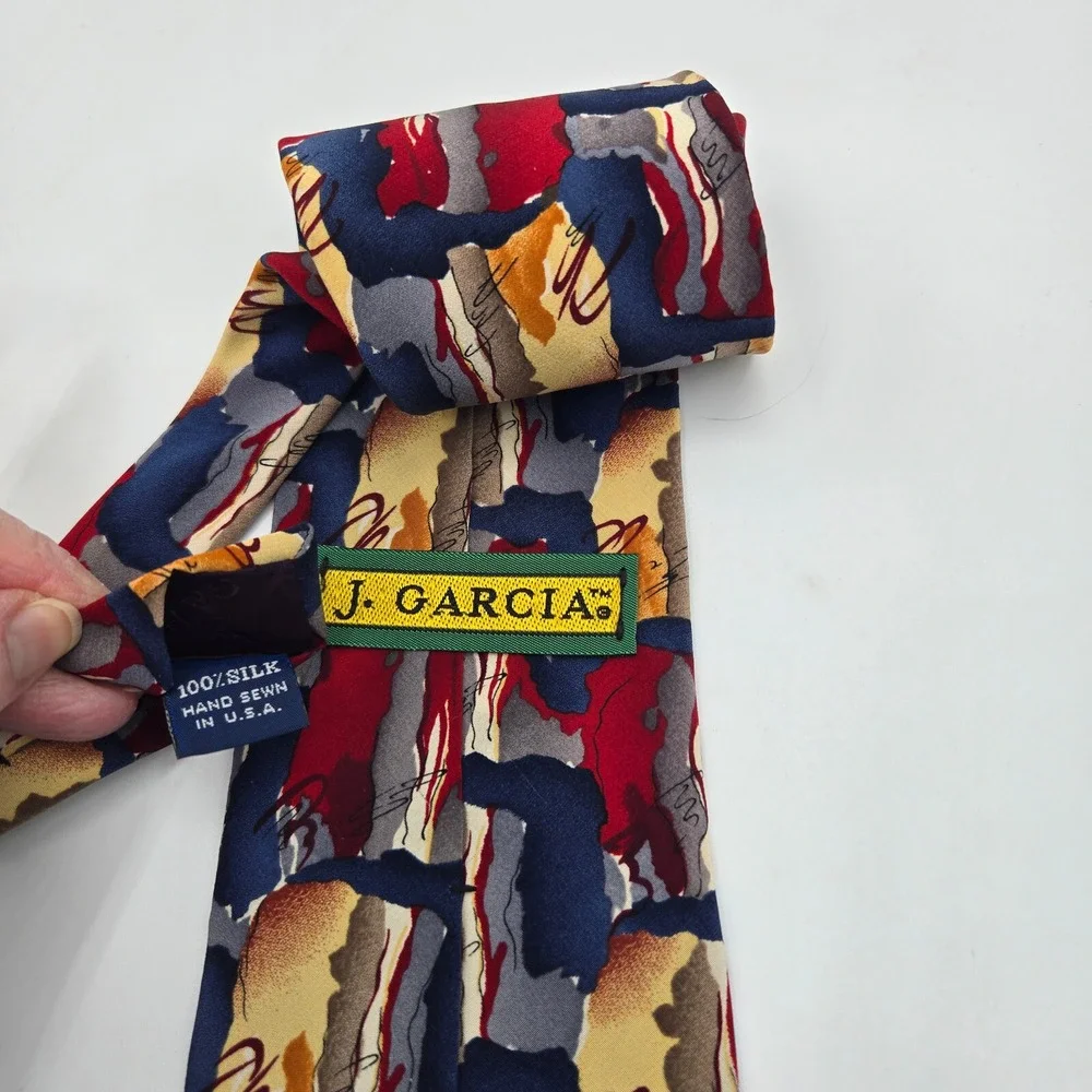 J Garcia Necktie Abstract Colorful Silk Preppy Casual Classiccore Tie 55 x 33.75